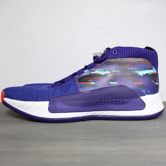 Sold Adidas Dame 5 Shoes Purple Blue Size 16 - Picture 2 of 10